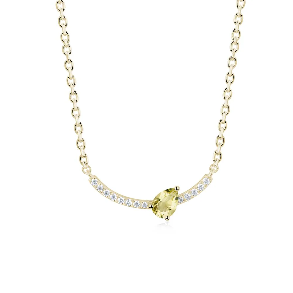 Pear Lemon Quartz Smile Necklace - Image 8