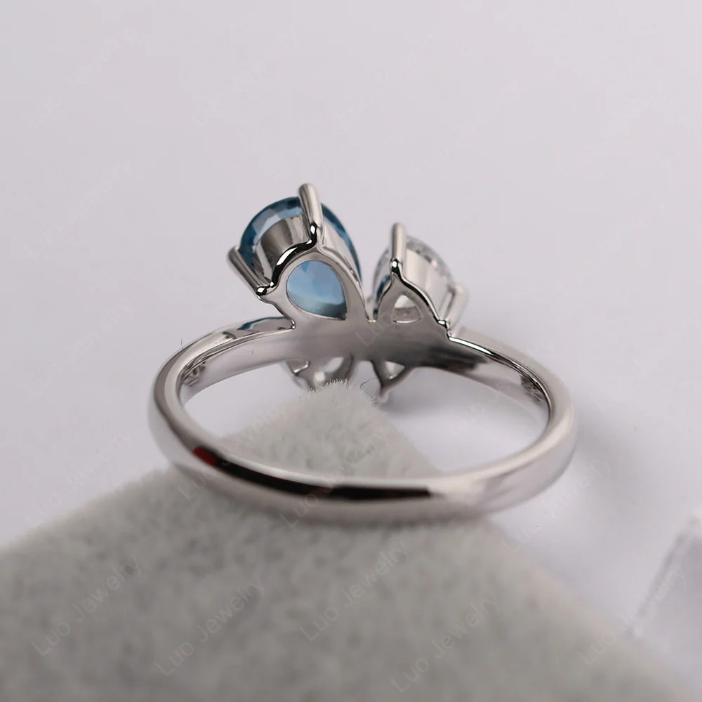 London Blue Topaz 4 Stone Ring - Image 5