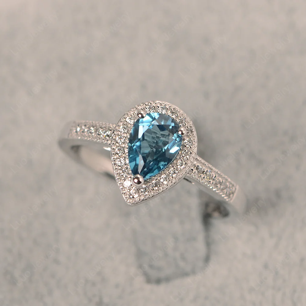 Milgrain London Blue Topaz Ring