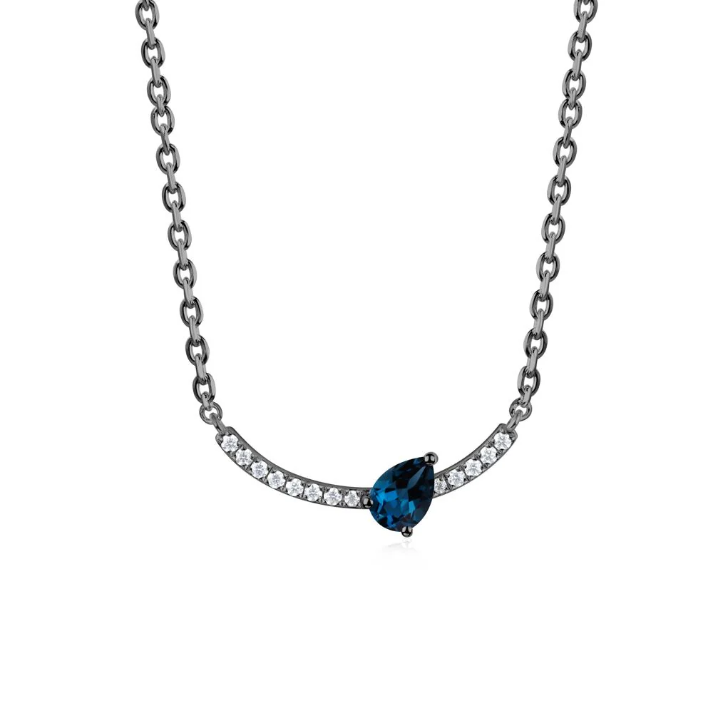 Pear London Blue Topaz Smile Necklace - Image 4