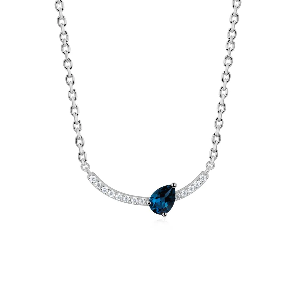 Pear London Blue Topaz Smile Necklace - Image 5