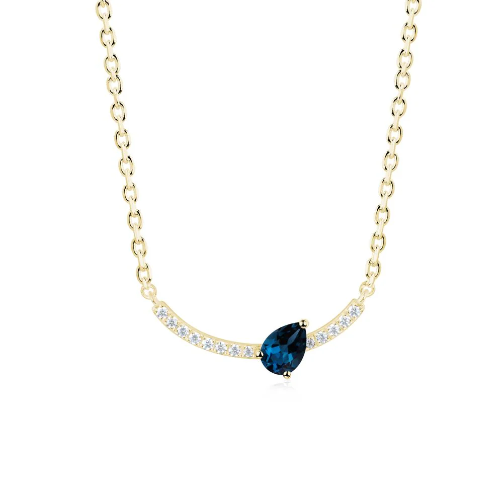 Pear London Blue Topaz Smile Necklace - Image 6
