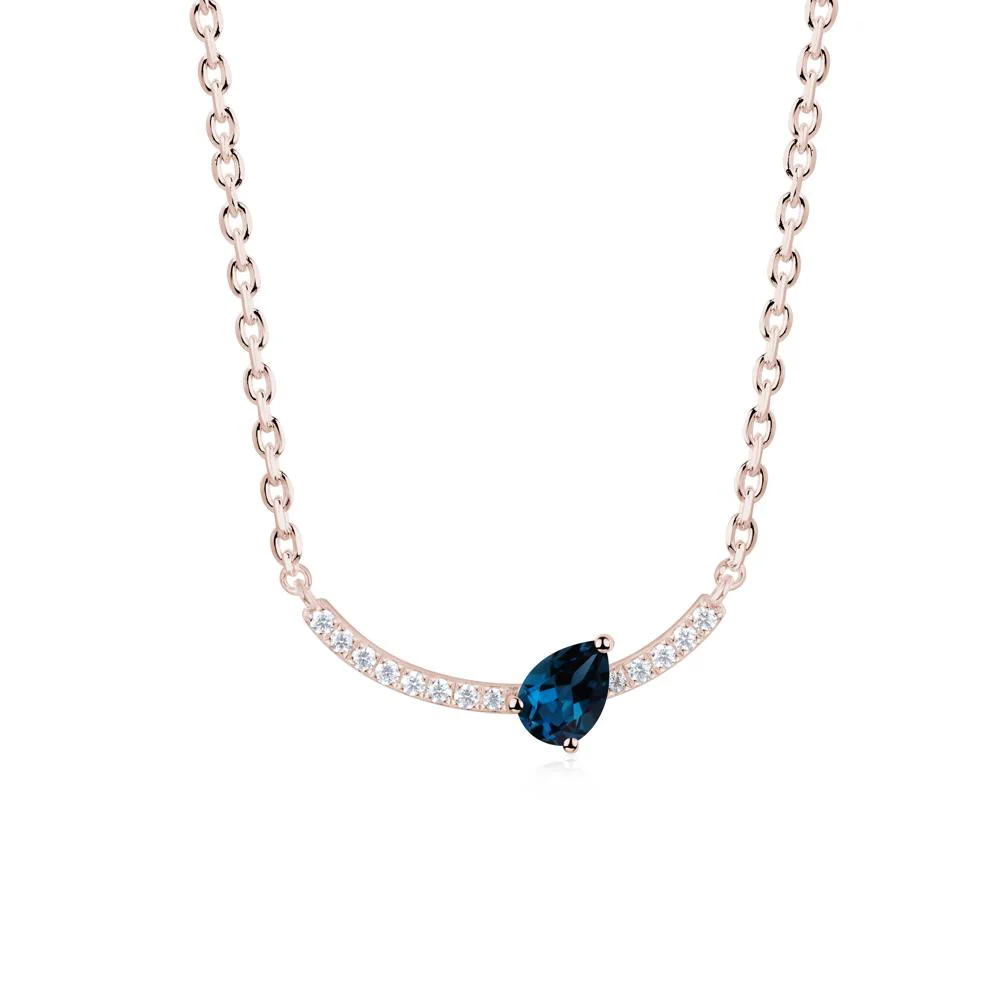 Pear London Blue Topaz Smile Necklace - Image 7