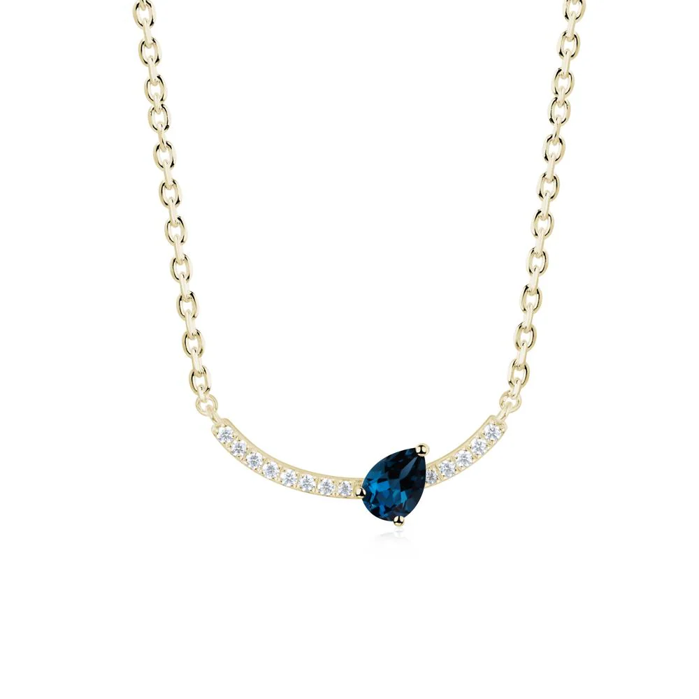 Pear London Blue Topaz Smile Necklace - Image 9