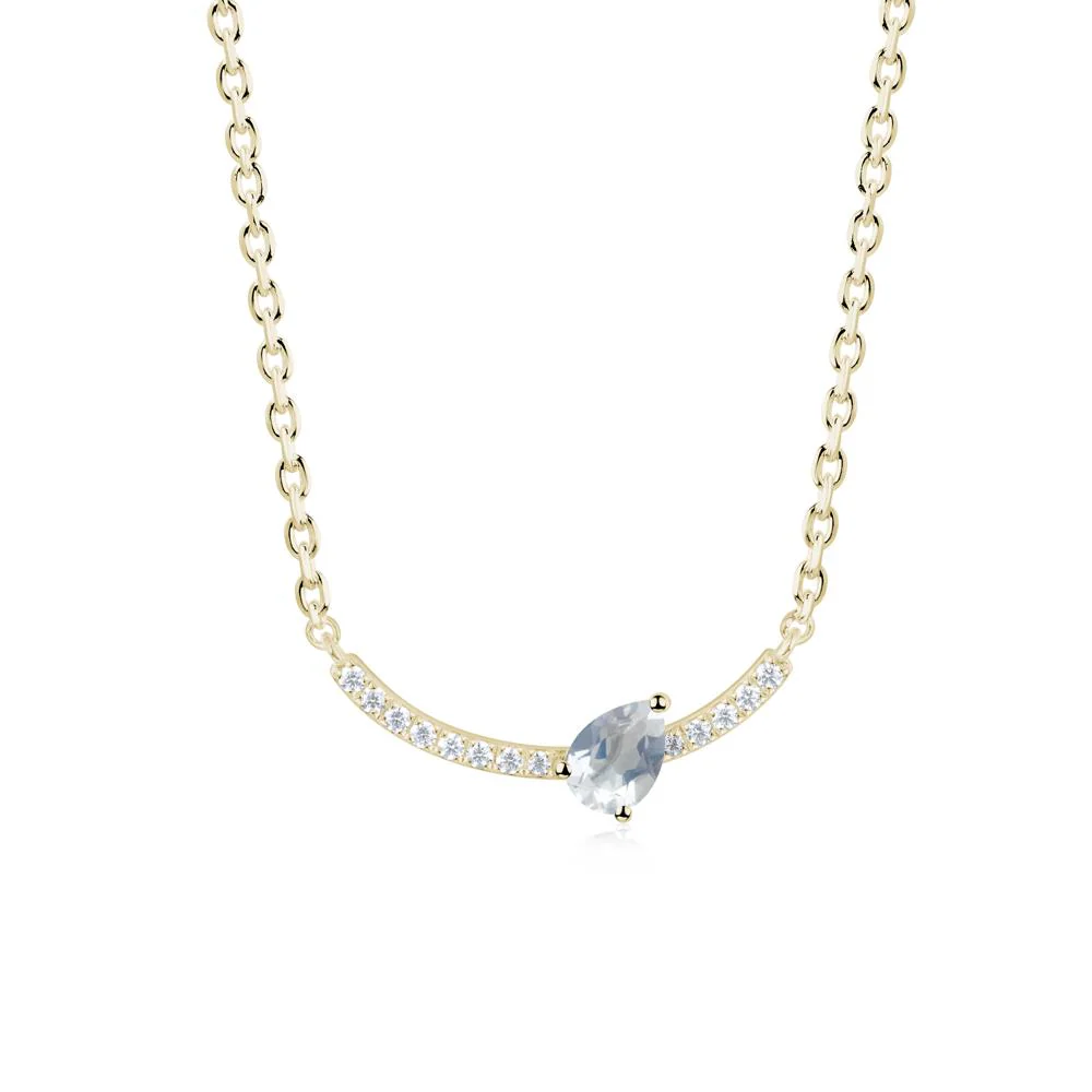 Pear Moonstone Smile Necklace