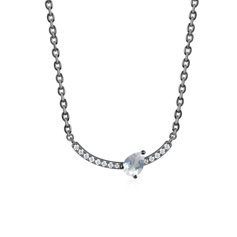 Pear Moonstone Smile Necklace - Image 4