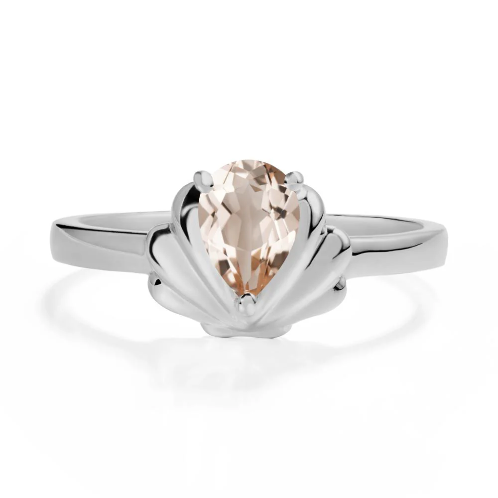 Pear Morganite Shell Engagement Ring