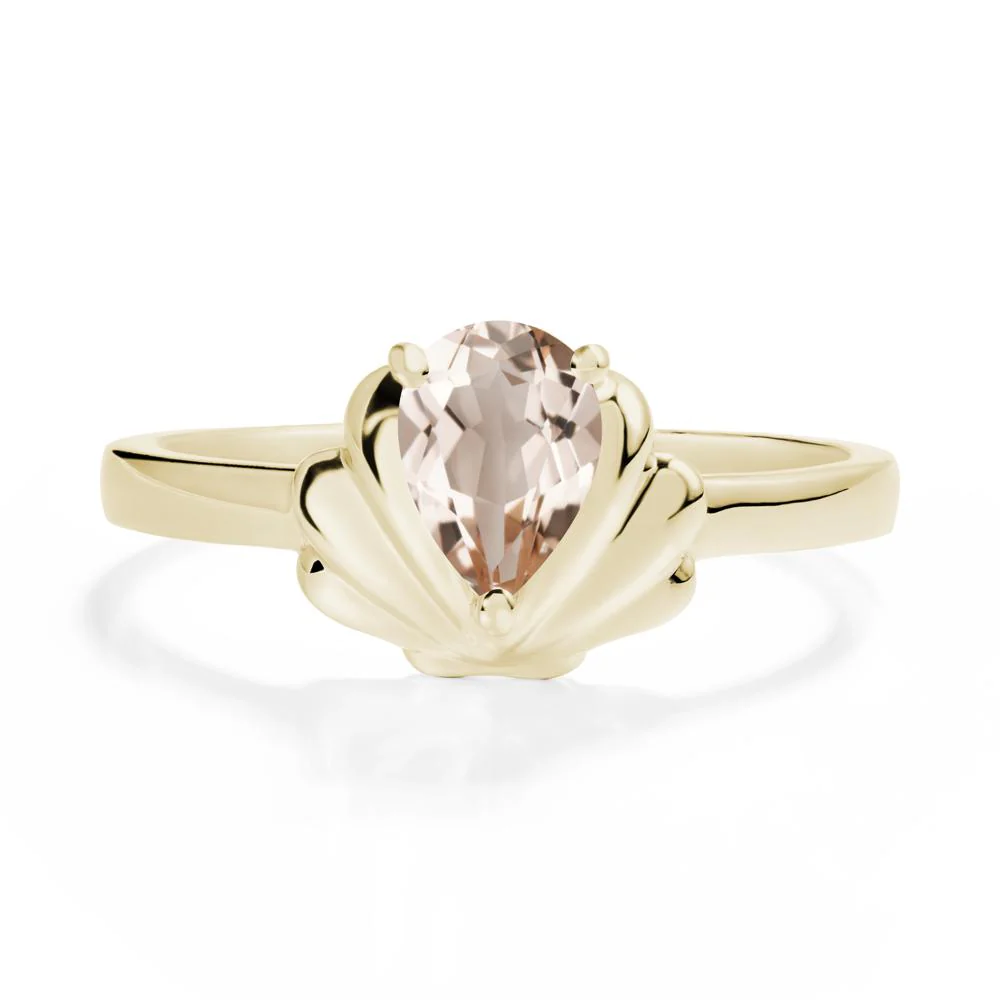 Pear Morganite Shell Engagement Ring - Image 4