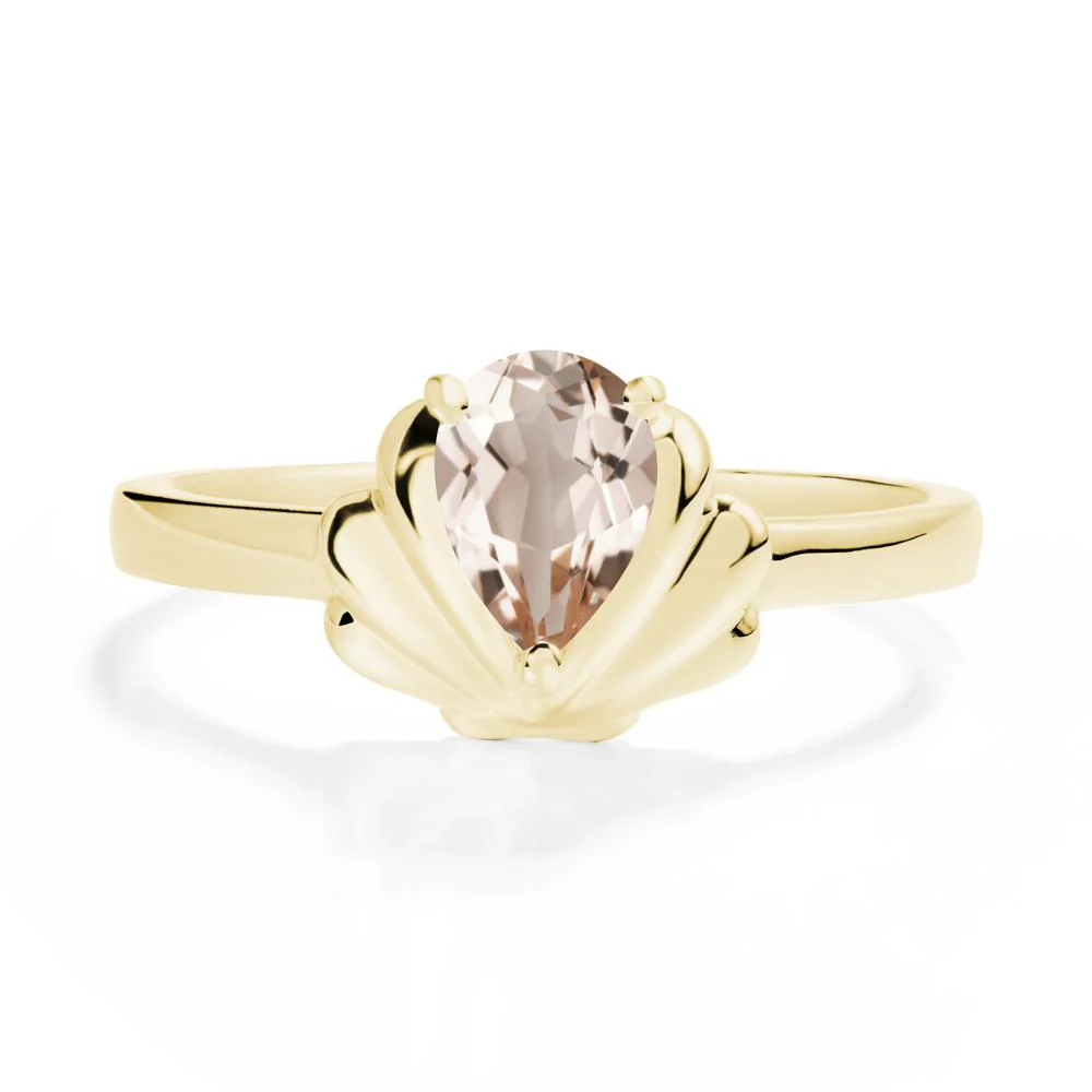 Pear Morganite Shell Engagement Ring - Image 7