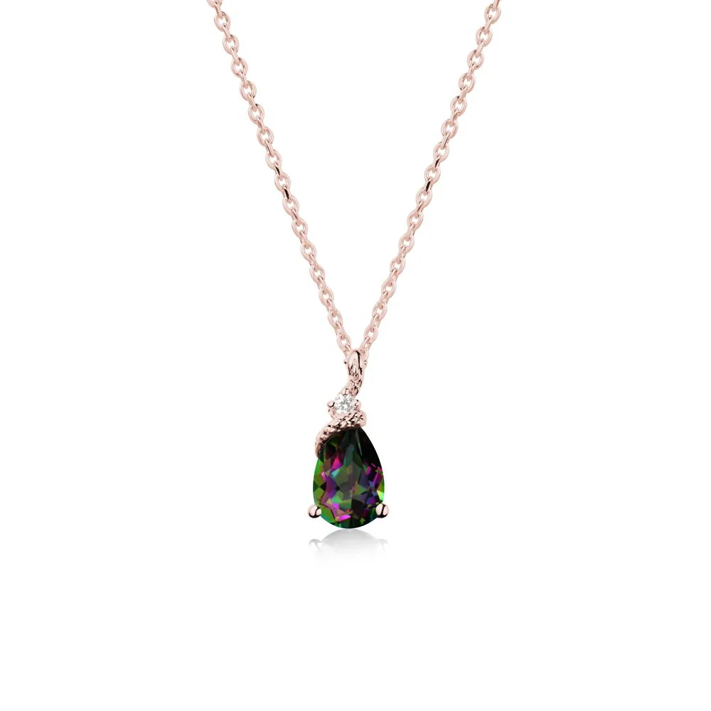 Pear Mystic Topaz Snake Necklace - Image 4