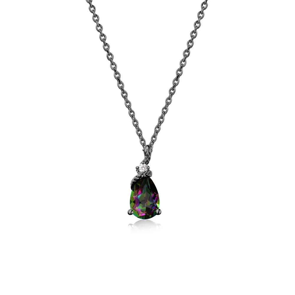 Pear Mystic Topaz Snake Necklace - Image 7