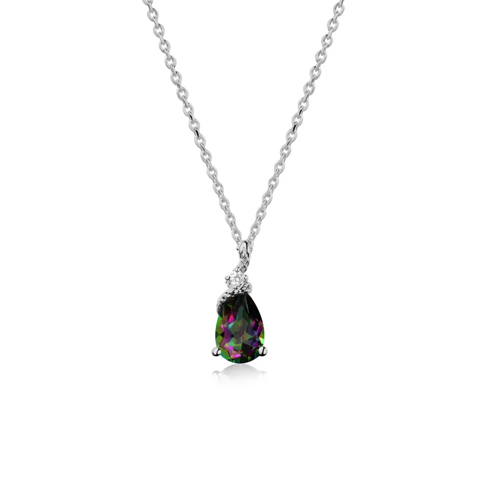 Pear Mystic Topaz Snake Necklace - Image 8