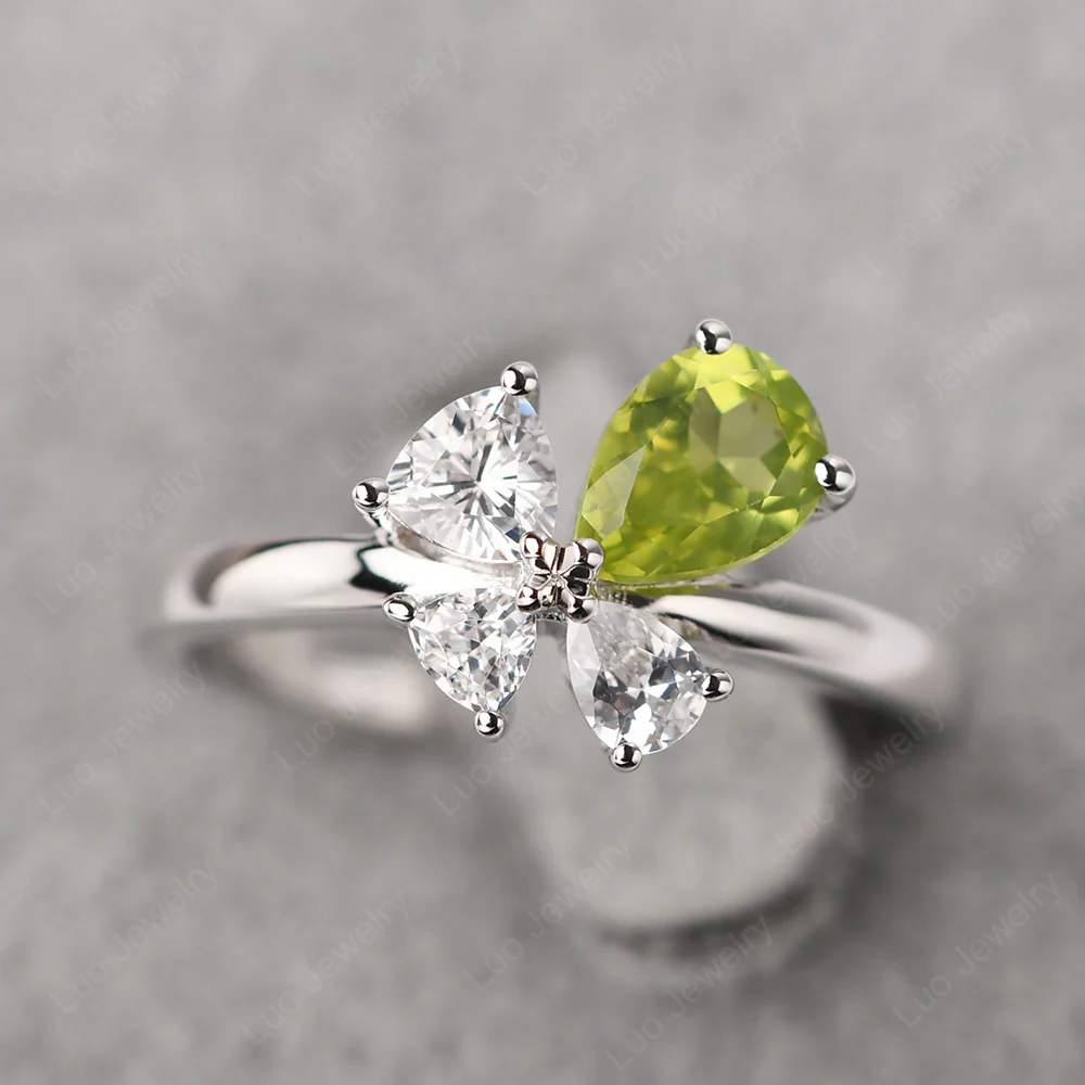 Peridot 4 Stone Ring