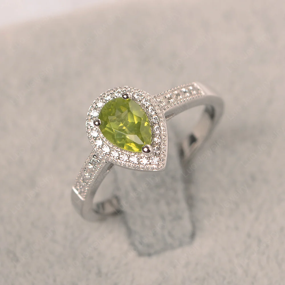 Milgrain Peridot Ring