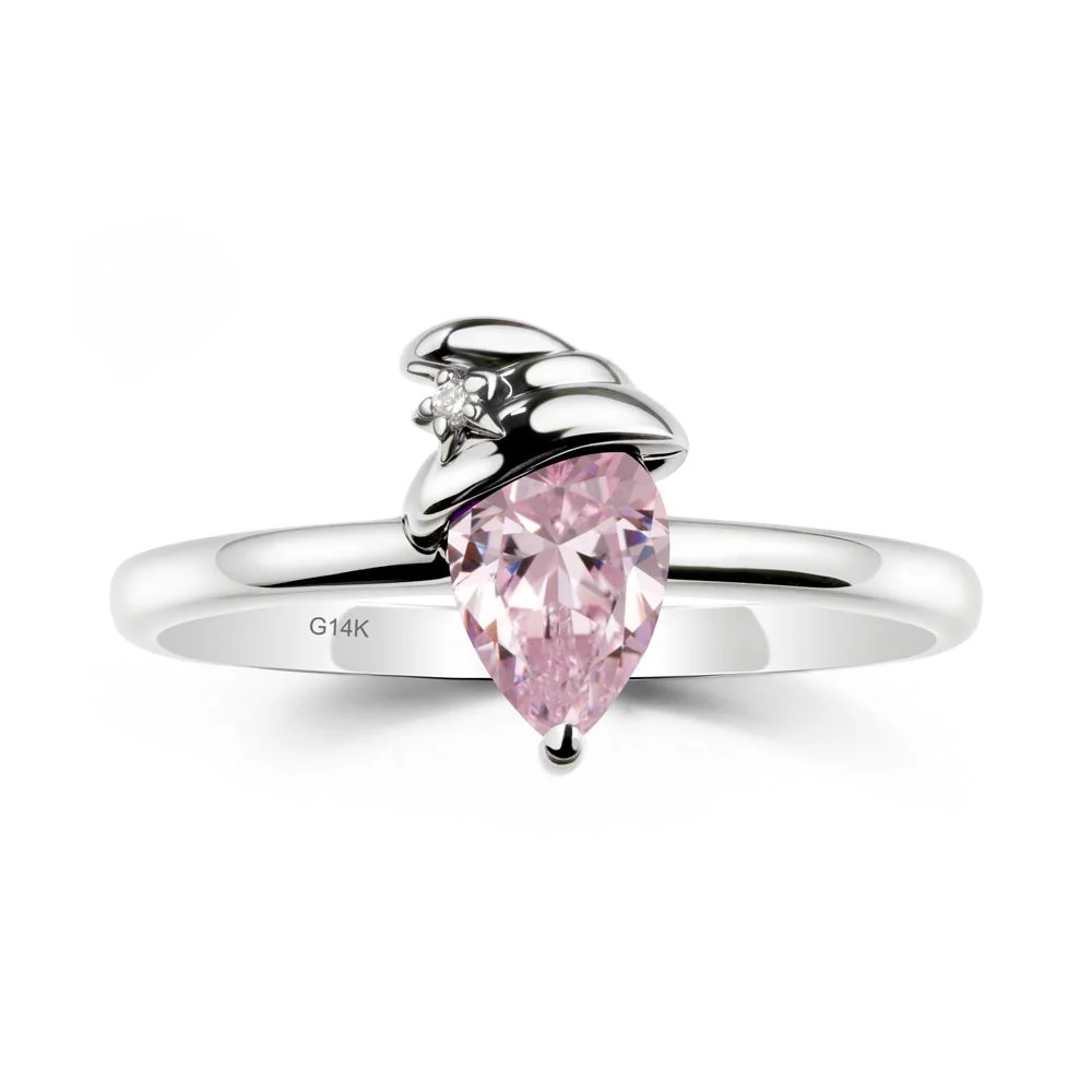 Pear Pink Cubic Zirconia Hat Ring - Image 3