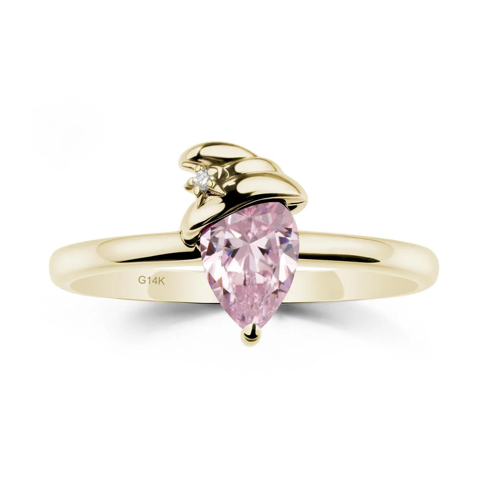 Pear Pink Cubic Zirconia Hat Ring - Image 4