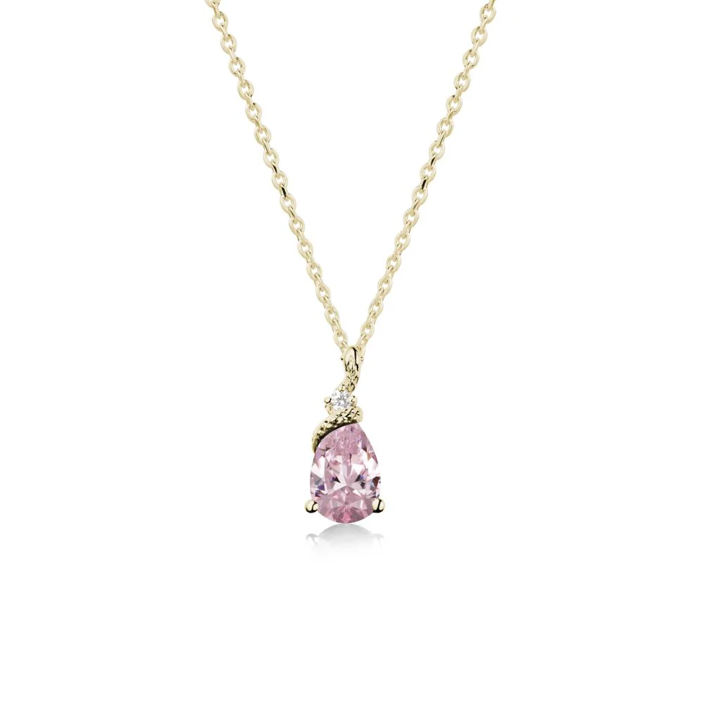 Pear Pink Cubic Zirconia Serpent Necklace - Image 4