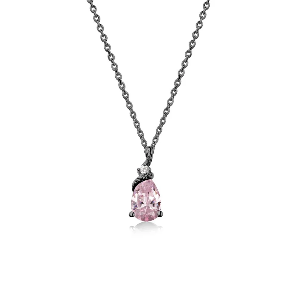 Pear Pink Cubic Zirconia Serpent Necklace - Image 8