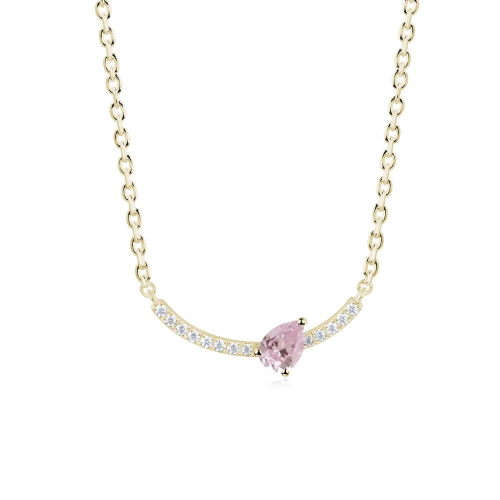 Pear Pink Cubic Zirconia Smile Necklace - Image 8