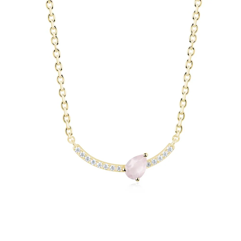 Pear Rose Quartz Smile Necklace - Image 5