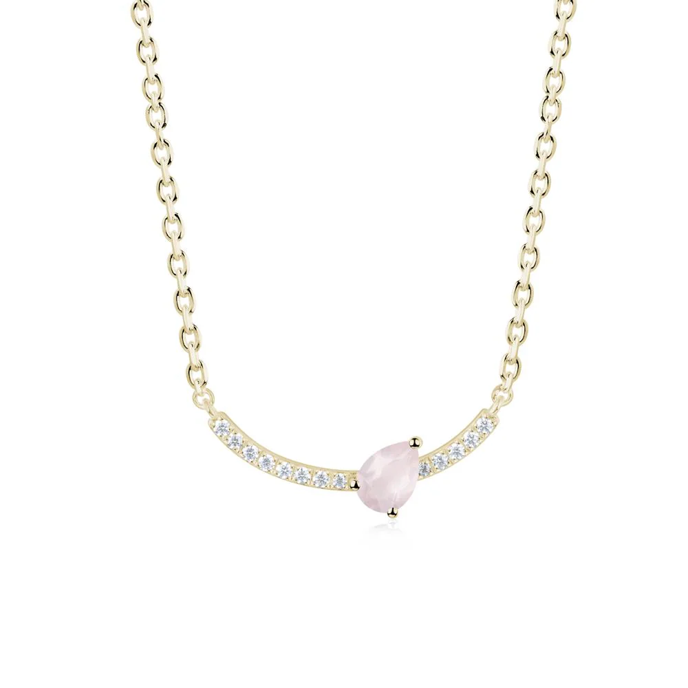 Pear Rose Quartz Smile Necklace - Image 8