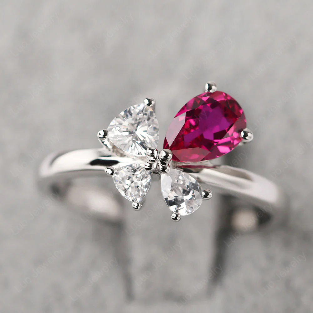 Ruby 4 Stone Ring - Image 2