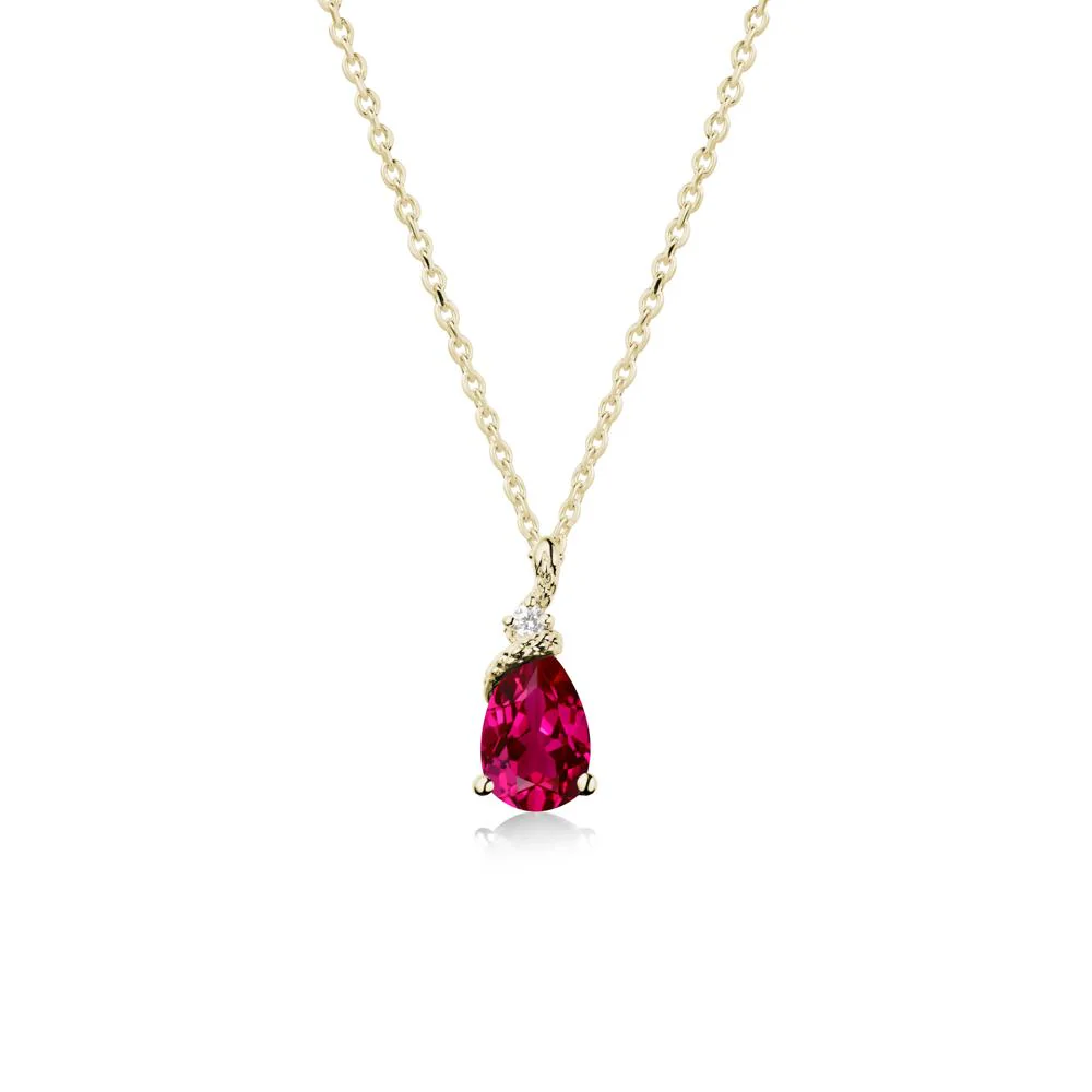 Pear Ruby Serpent Necklace