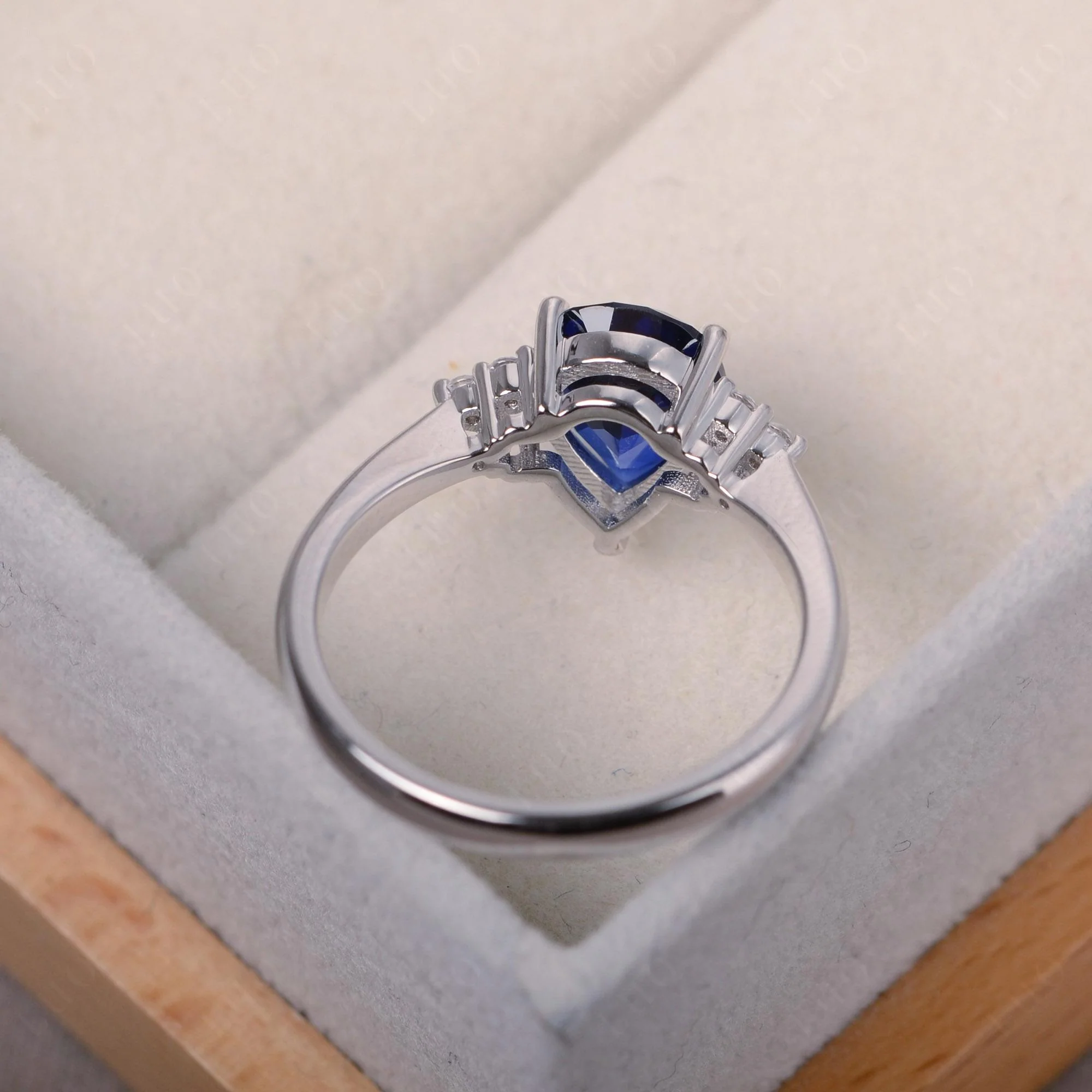 Pear Shaped Sapphire Promise Ring - Image 3