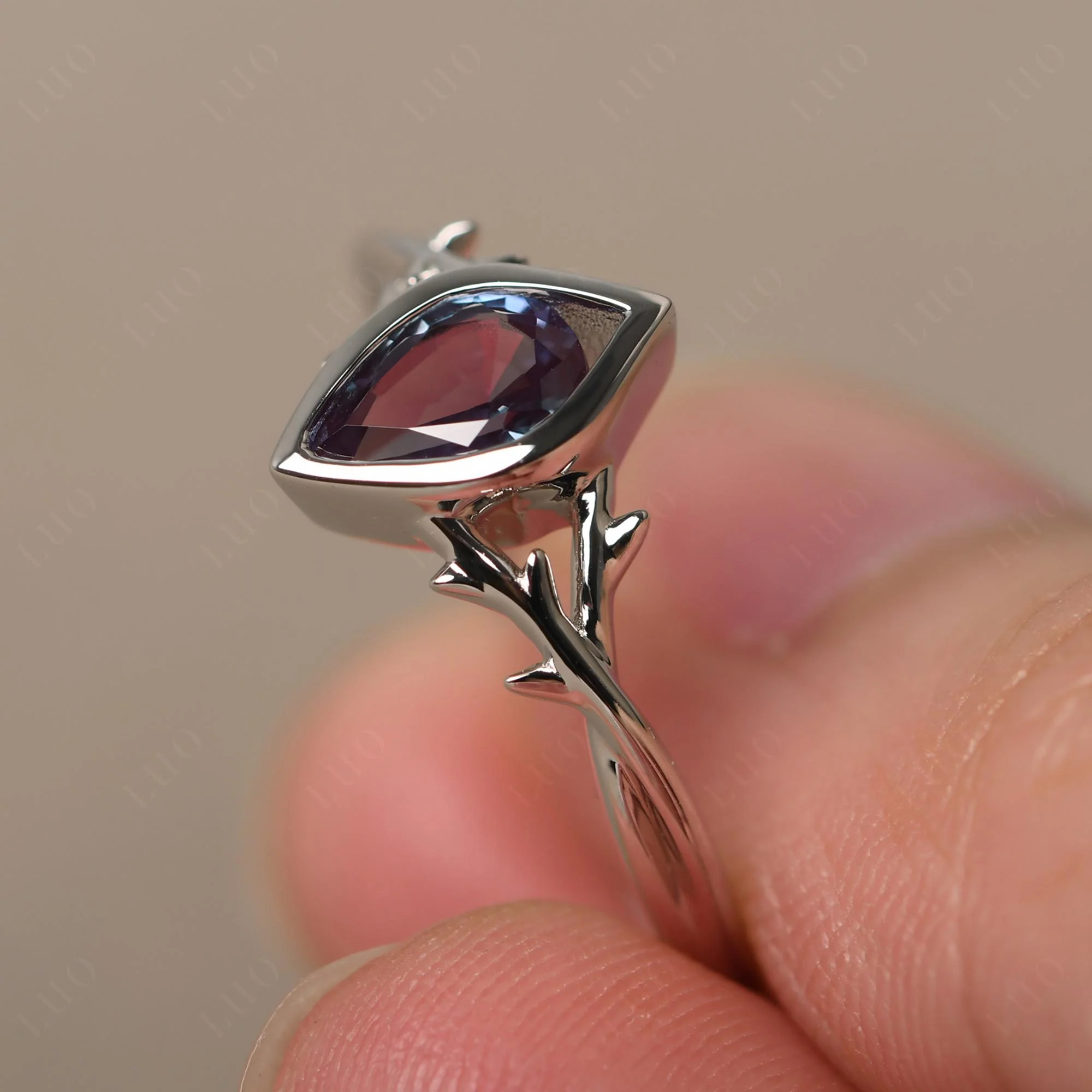 Alexandrite Twig Bezel Set Ring - Image 30