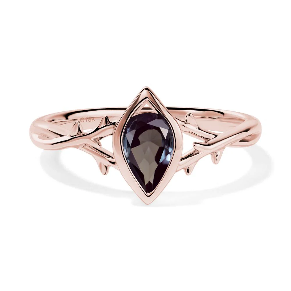 Alexandrite Twig Bezel Set Ring - Image 4