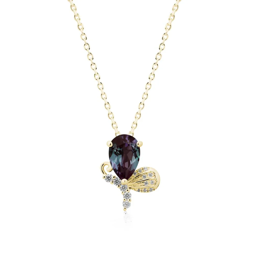 Pear Shaped Alexandrite Butterfly Necklace - Image 7