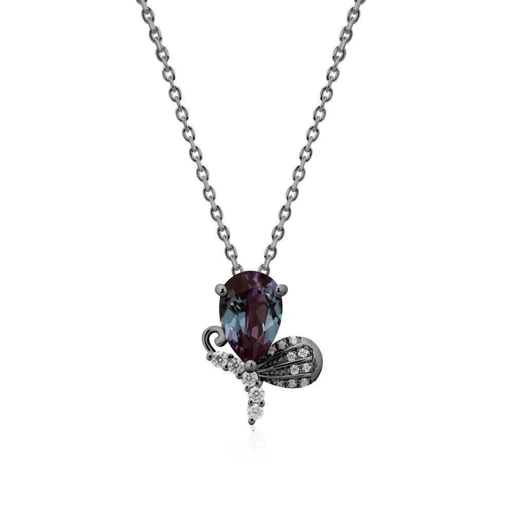 Pear Shaped Alexandrite Butterfly Necklace - Image 8