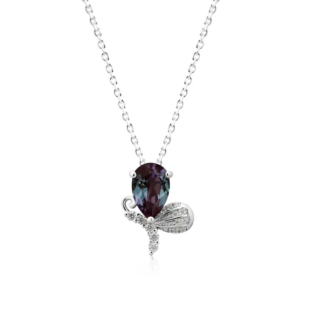 Pear Shaped Alexandrite Butterfly Necklace - Image 9