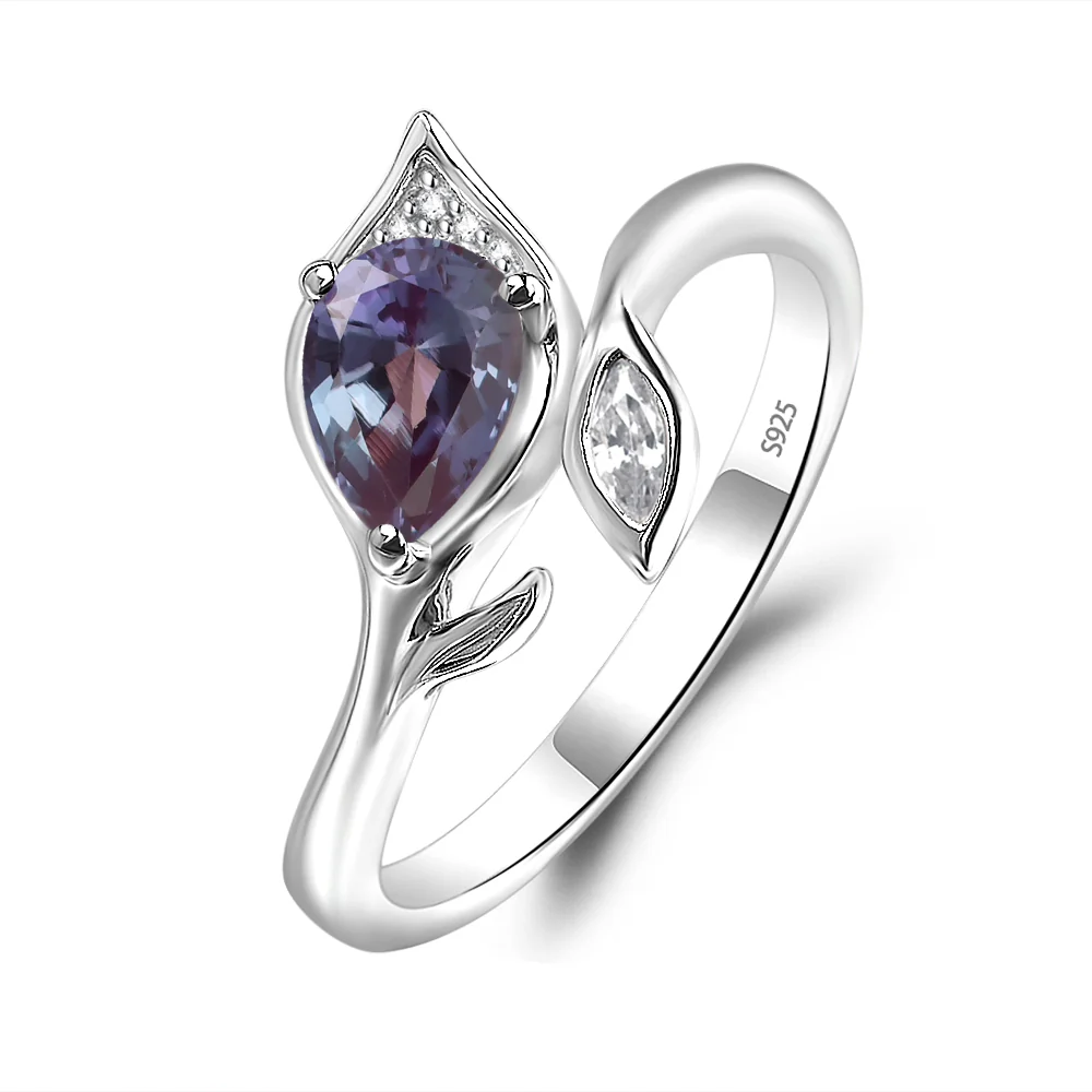 Nature Inspired Alexandrite Leaf Ring