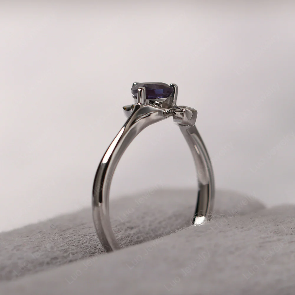 Nature Inspired Alexandrite Leaf Ring - Image 5