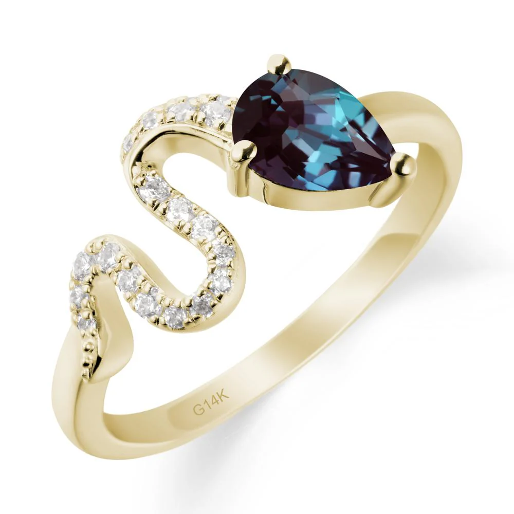Pear Shaped Alexandrite Serpent Ring