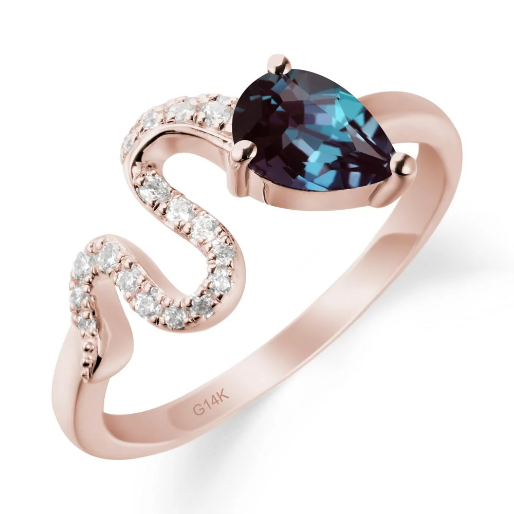 Pear Shaped Alexandrite Serpent Ring - Image 2