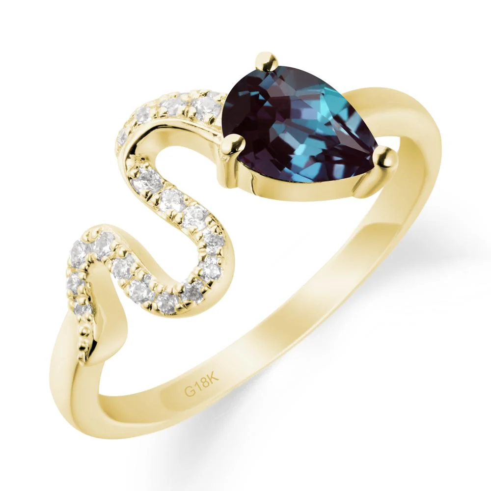 Pear Shaped Alexandrite Serpent Ring - Image 6