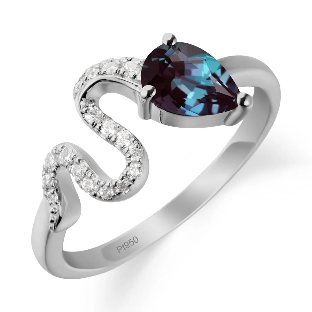 Pear Shaped Alexandrite Serpent Ring - Image 8