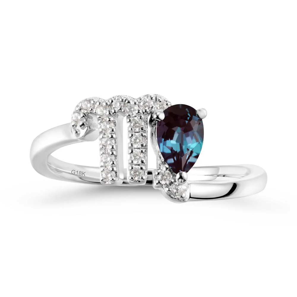 Pear Shaped Alexandrite Virgo Zodiac Bypass Ring - Image 6