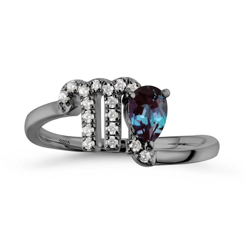 Pear Shaped Alexandrite Virgo Zodiac Bypass Ring - Image 8