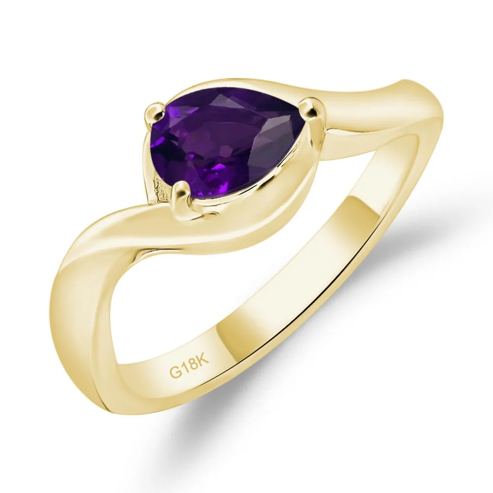 Amethyst Pear Solitaire Ring - Image 8