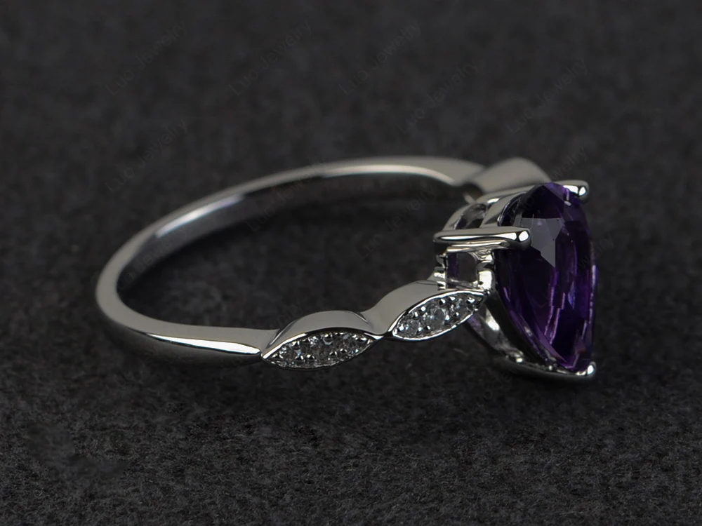 Pear Shaped Amethyst Ring - Image 2
