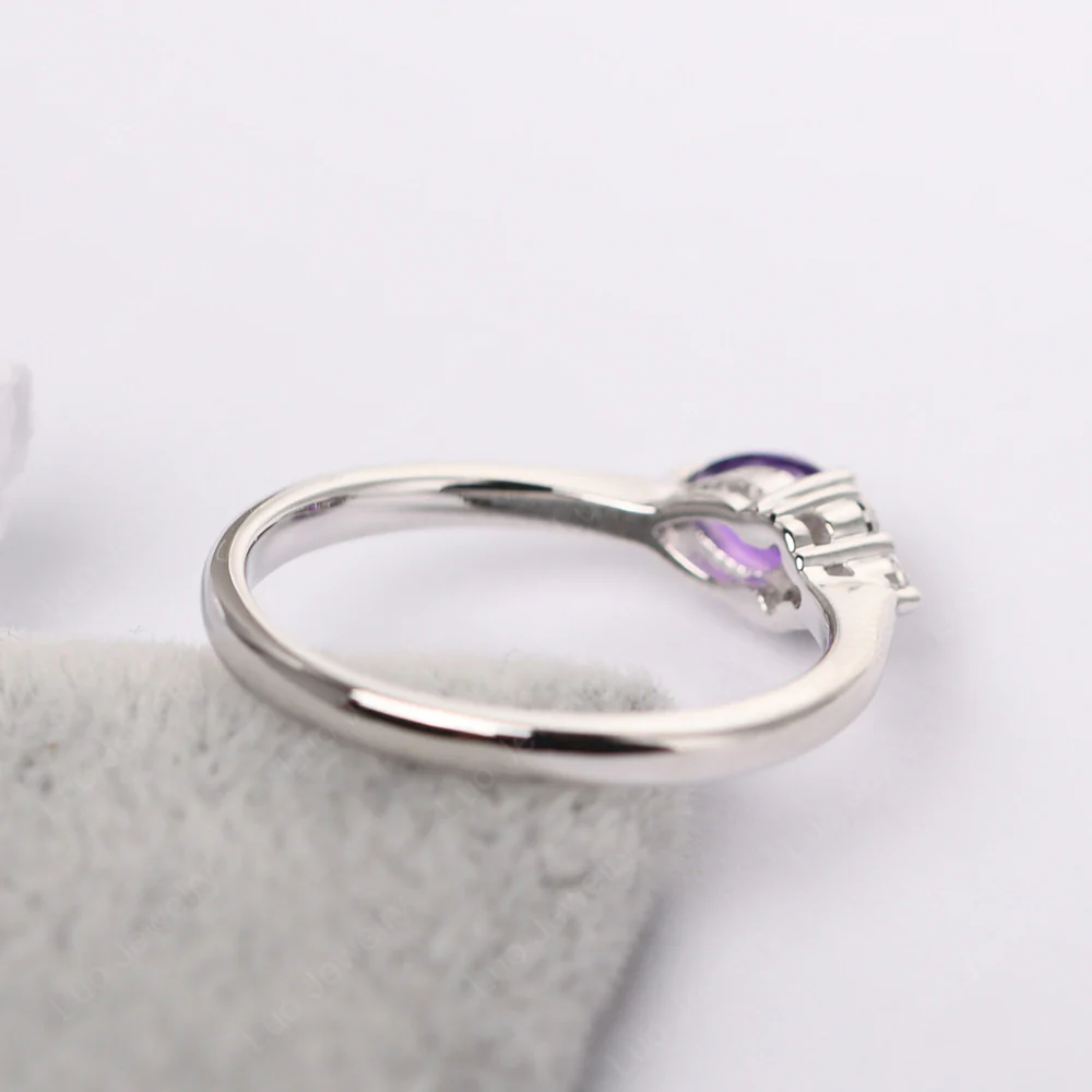 Petite Pear Shaped Amethyst Ring - Image 3