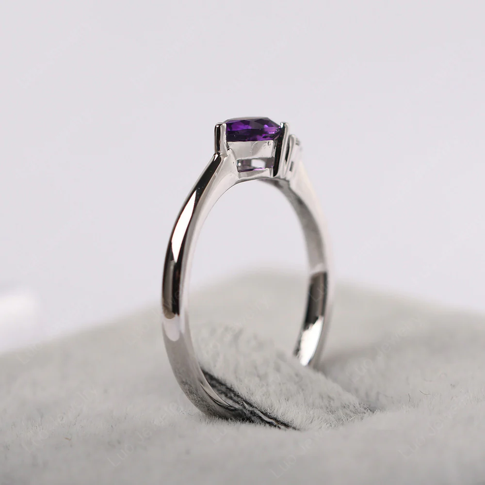 Petite Pear Shaped Amethyst Ring - Image 4