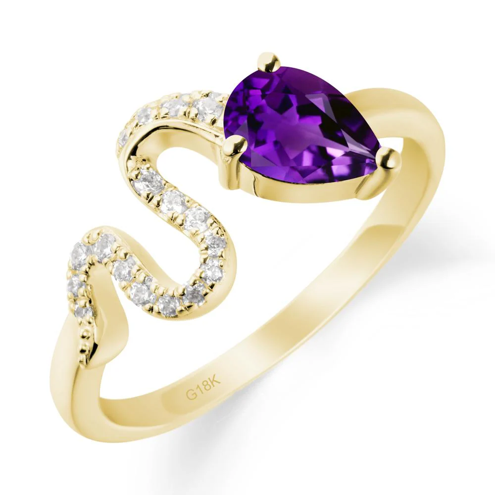Pear Shaped Amethyst Snake Ring - Image 7