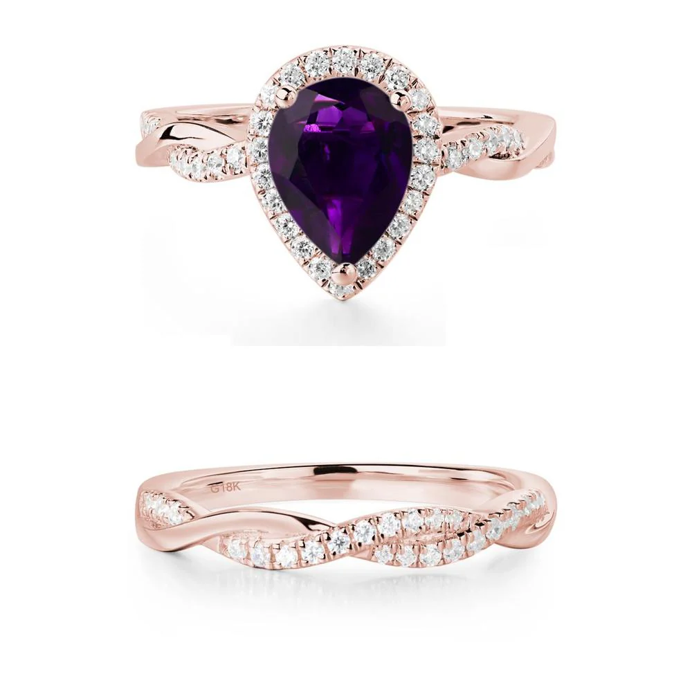 Amethyst Twisted Band Engagement Ring - Image 17