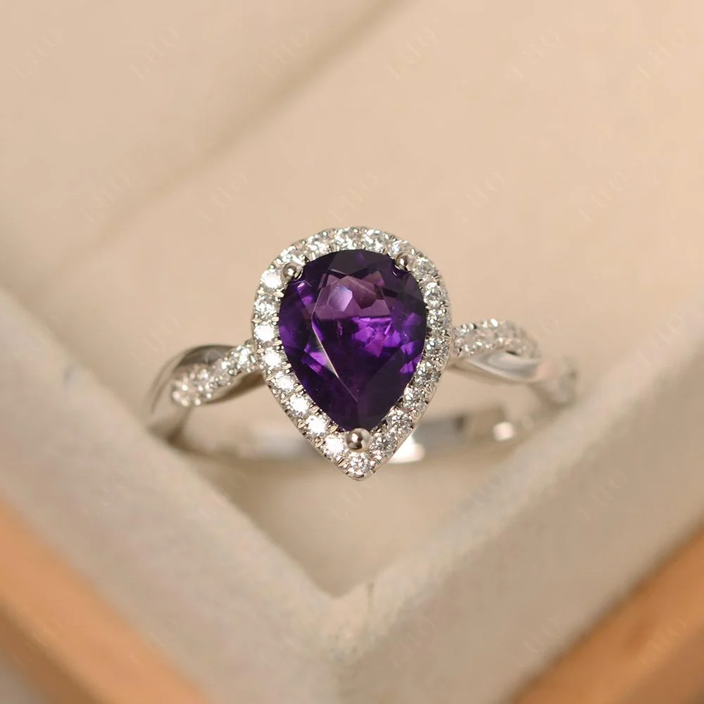 Amethyst Twisted Band Engagement Ring - Image 29