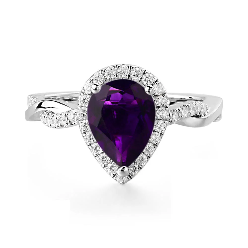 Amethyst Twisted Band Engagement Ring - Image 3