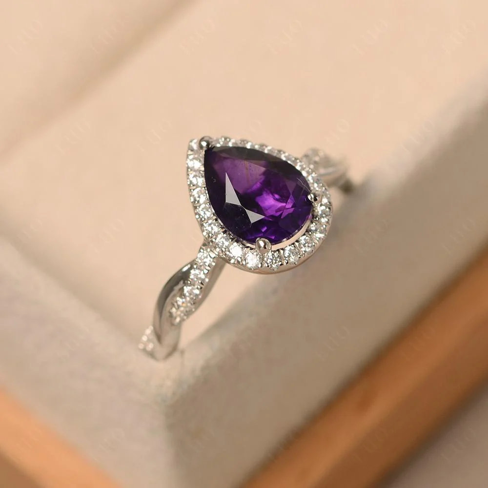 Amethyst Twisted Band Engagement Ring - Image 30
